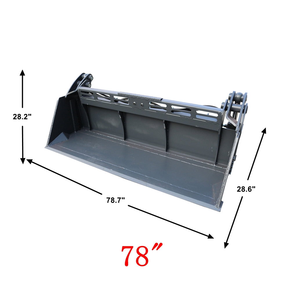 78" Skid Steer 4 in 1 Combo Multi Purpose Bucket Attachment Quick Tach