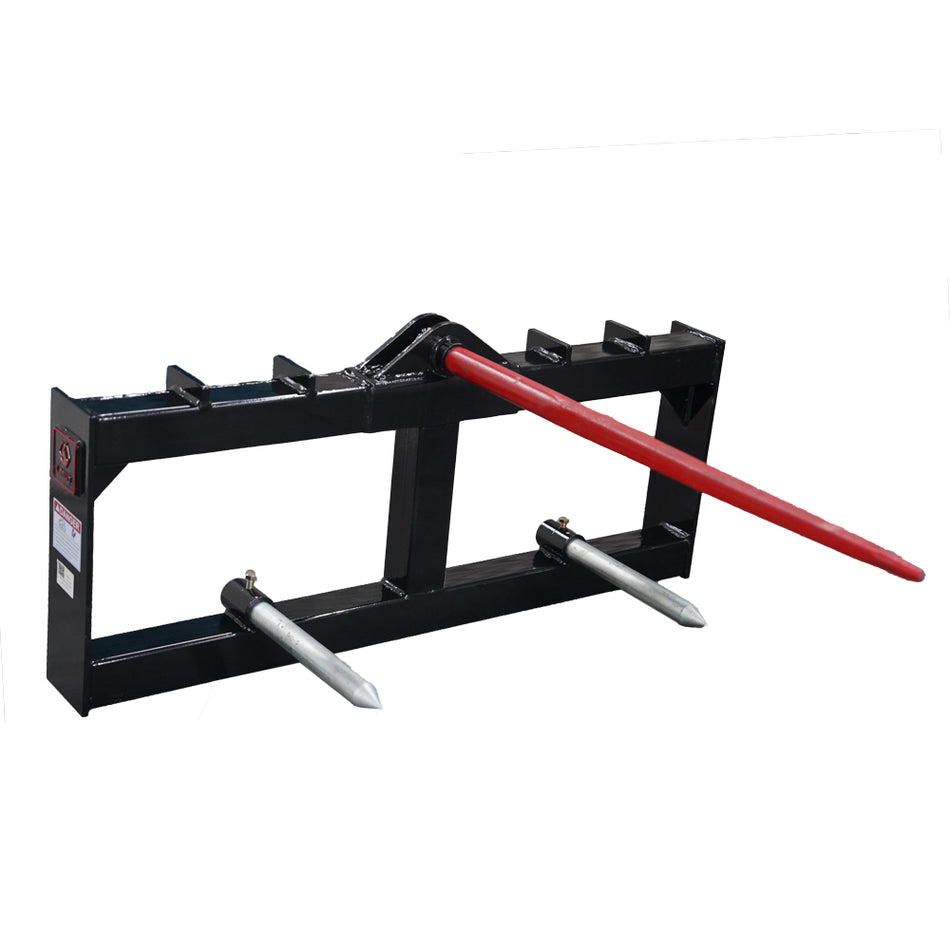 49''  Bale Spear, Hay Spear Skid Steer Quick Tach