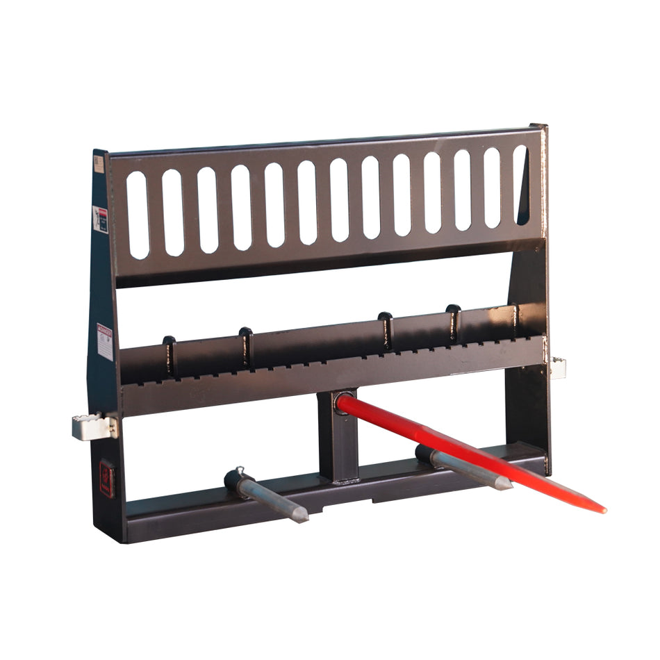 48'' HD Pallet Forks  Bale Spear, Hay Spear Skid Steer Quick Tach