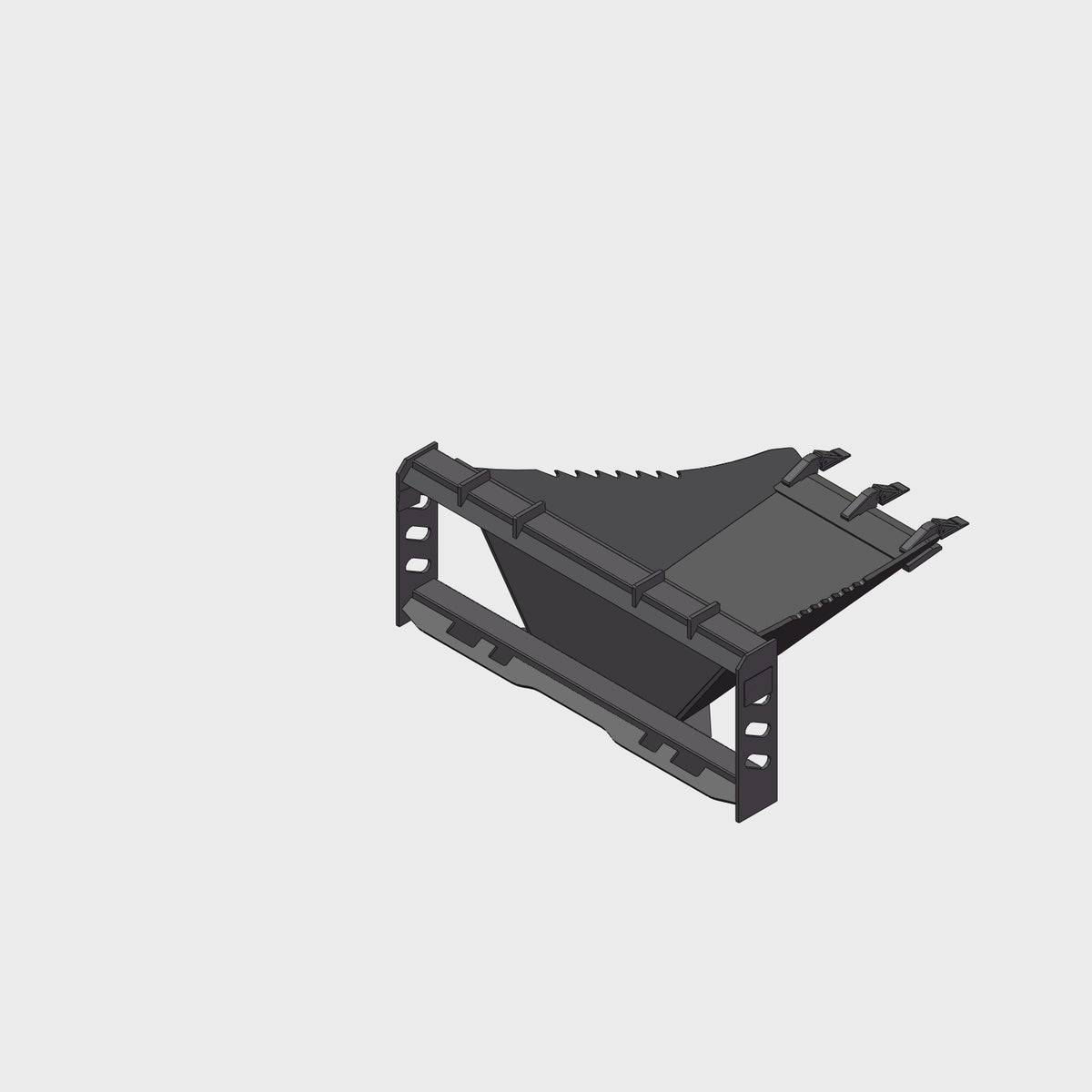 50” Skid Steer Stump Bucket Universal Quick Attach Mount, BoltOn Cutt