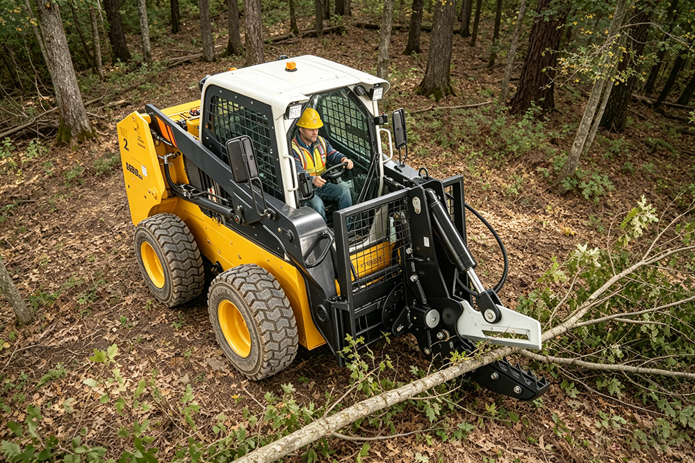 LANDY Skid Steer Hydraulic Tree Shear for land clearing