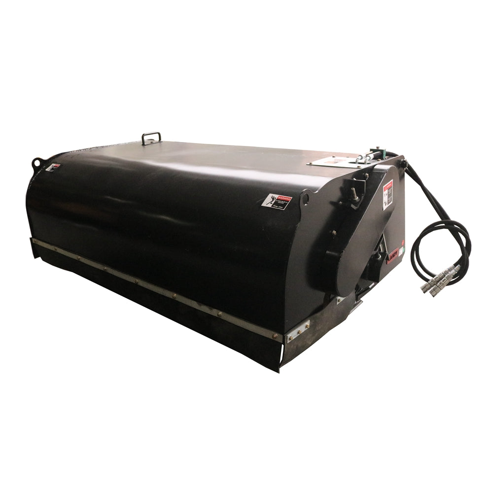 Landy Attachments 72" Skid Steer Pick up Box Broom Sweeper, Fits Universal Skid Steer Quick Attach