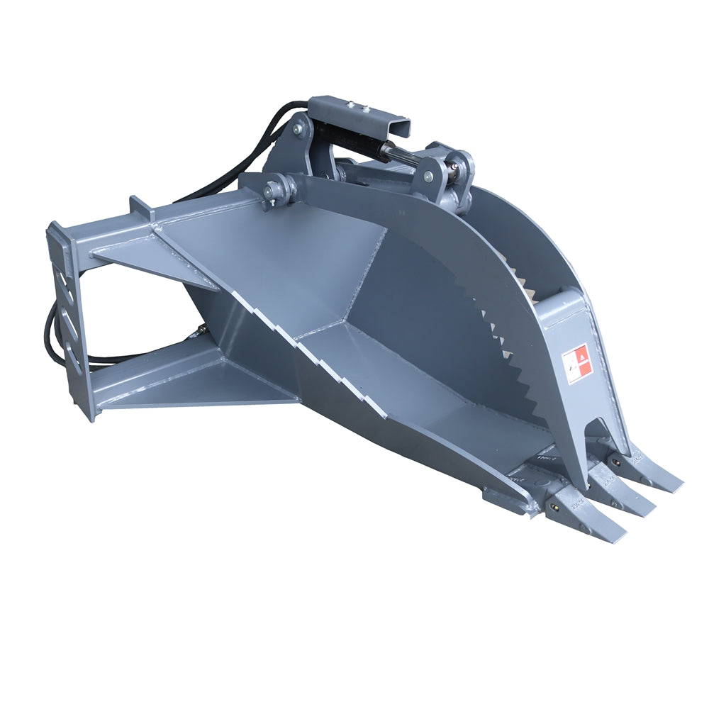 Skid Steer Extreme Duty Stump Bucket Grapple Attachments for Uprooting Tree Stumps, Fit Universal Mount Plate