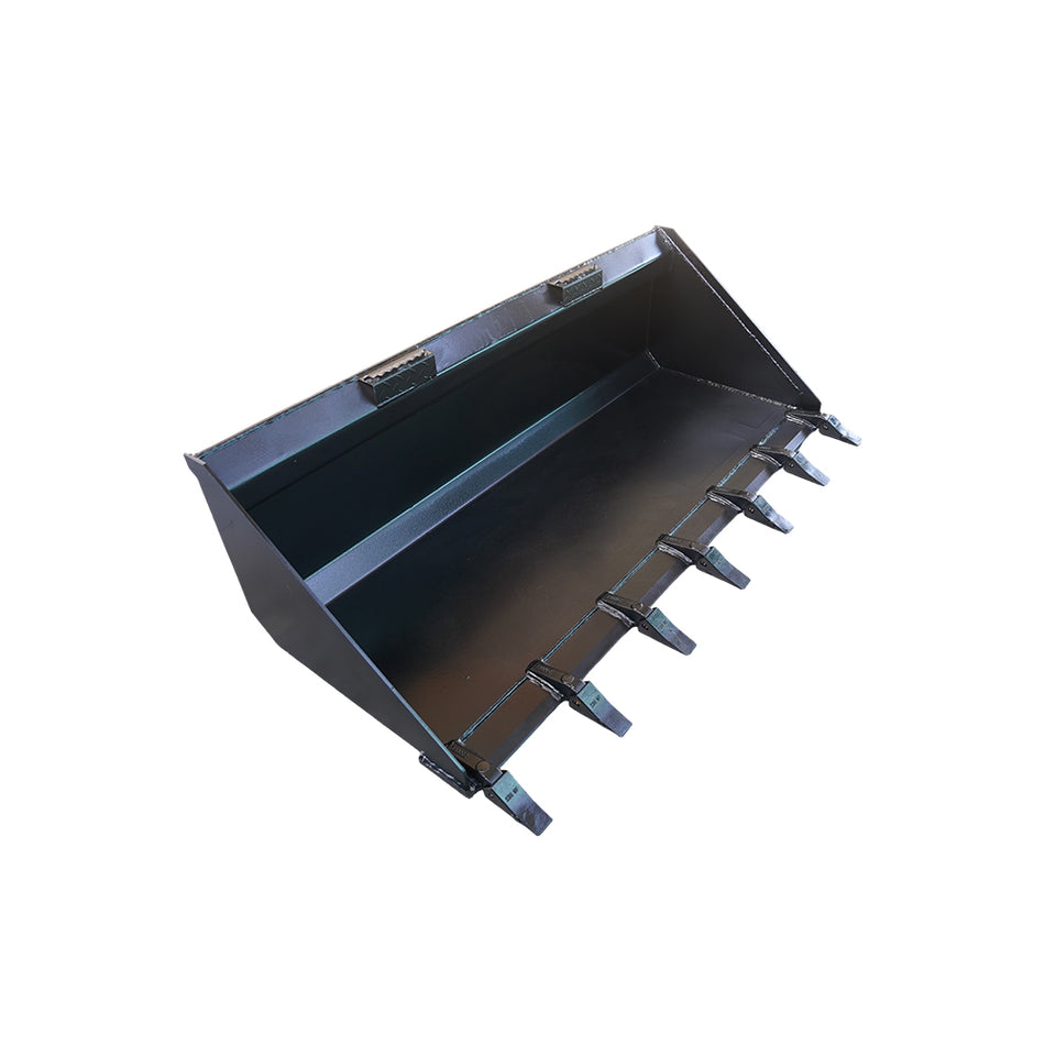 72" Heavy Duty Skid Steer Dirt Tooth Bucket – Low Profile, Universal Quick Attach, Replaceable Teeth