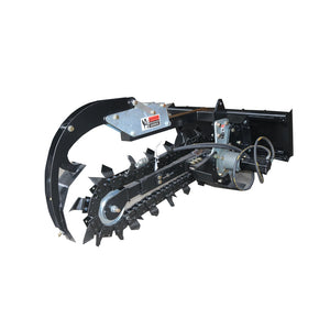 Skid Steer Trenchers Attachment with Adjustable Depth Control Foot, Universal Mount Plate