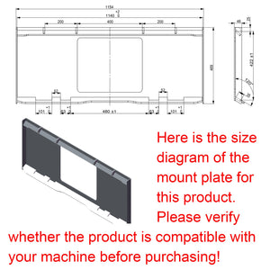 330Lt Volume Skid Steer Concrete Mixer Bucket Attachment, Universal Quick tach Mount Plate
