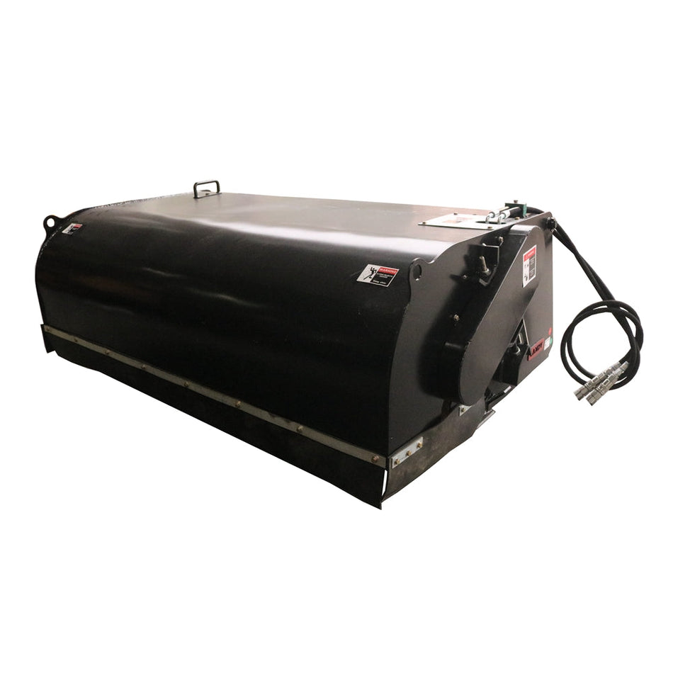 Landy Attachments 83" Skid Steer Pick up Box Broom Sweeper, Fits Universal Skid Steer Quick Attach