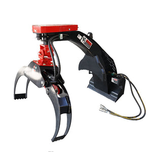 Mini Skid Steer Mount Log Grapple, Rotate by Hydralic, Fit Mini Quick Loader