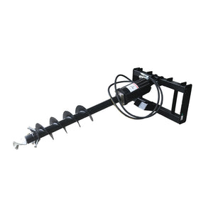 Skid Steer Small Loader Post Hole Auger Drive Attachment, 9” Diameter Auger, 46” Drilling Depth