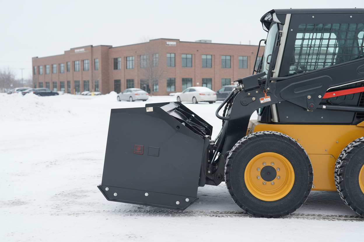 Snow pusher side view - snowy scene